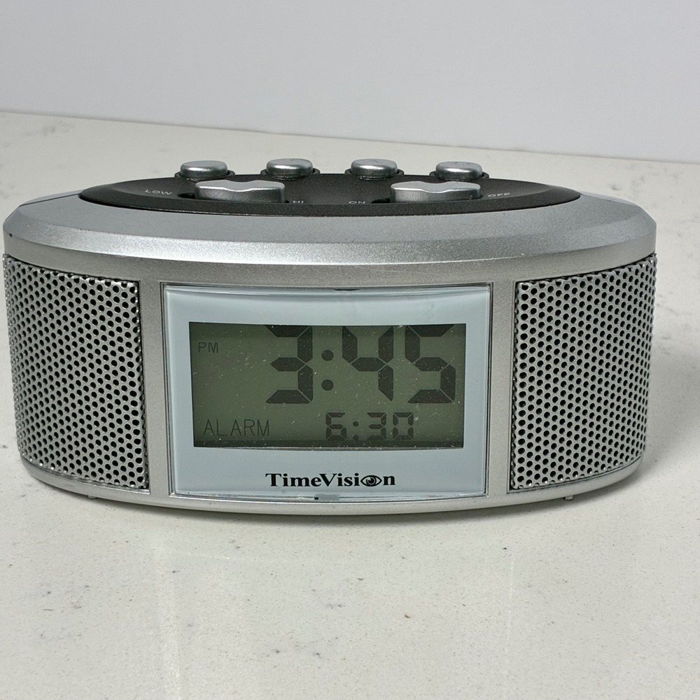 TimeVision LCD Alarm Clock Portable Battery Operated Digital Y2K Travel Retro